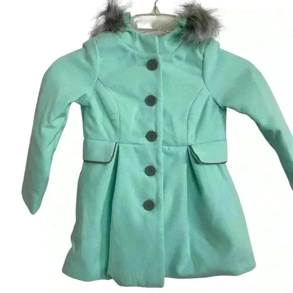 Cat & Jack NWT Girls Mint Green Coat Size 4/5 XS - Picture 2 of 11